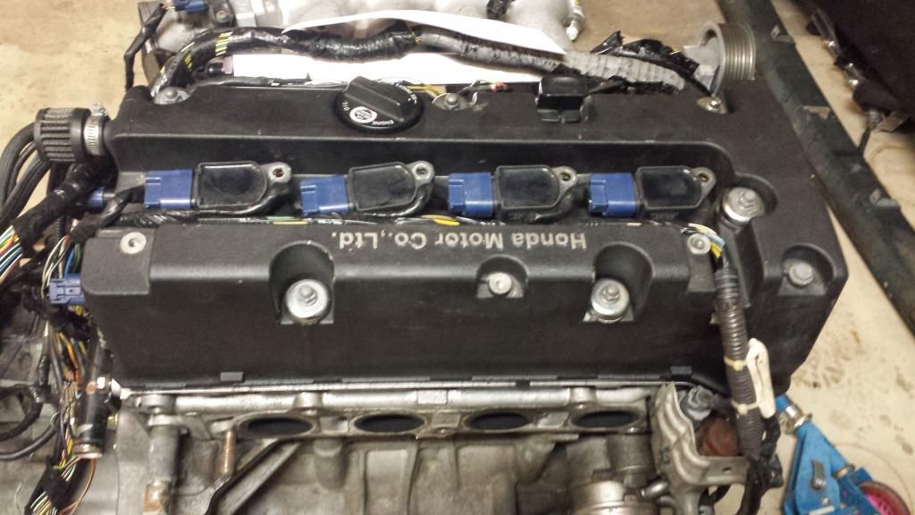 FS Wrinkle black valve cover and K24 steel pan Honda / Acura K20a